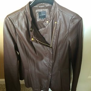 Faux leather jacket - chocolate color